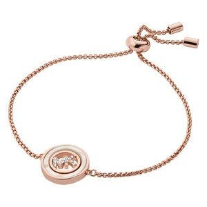 MICHAEL KORS • Rose Gold Slider Pearl Logo Bracelet